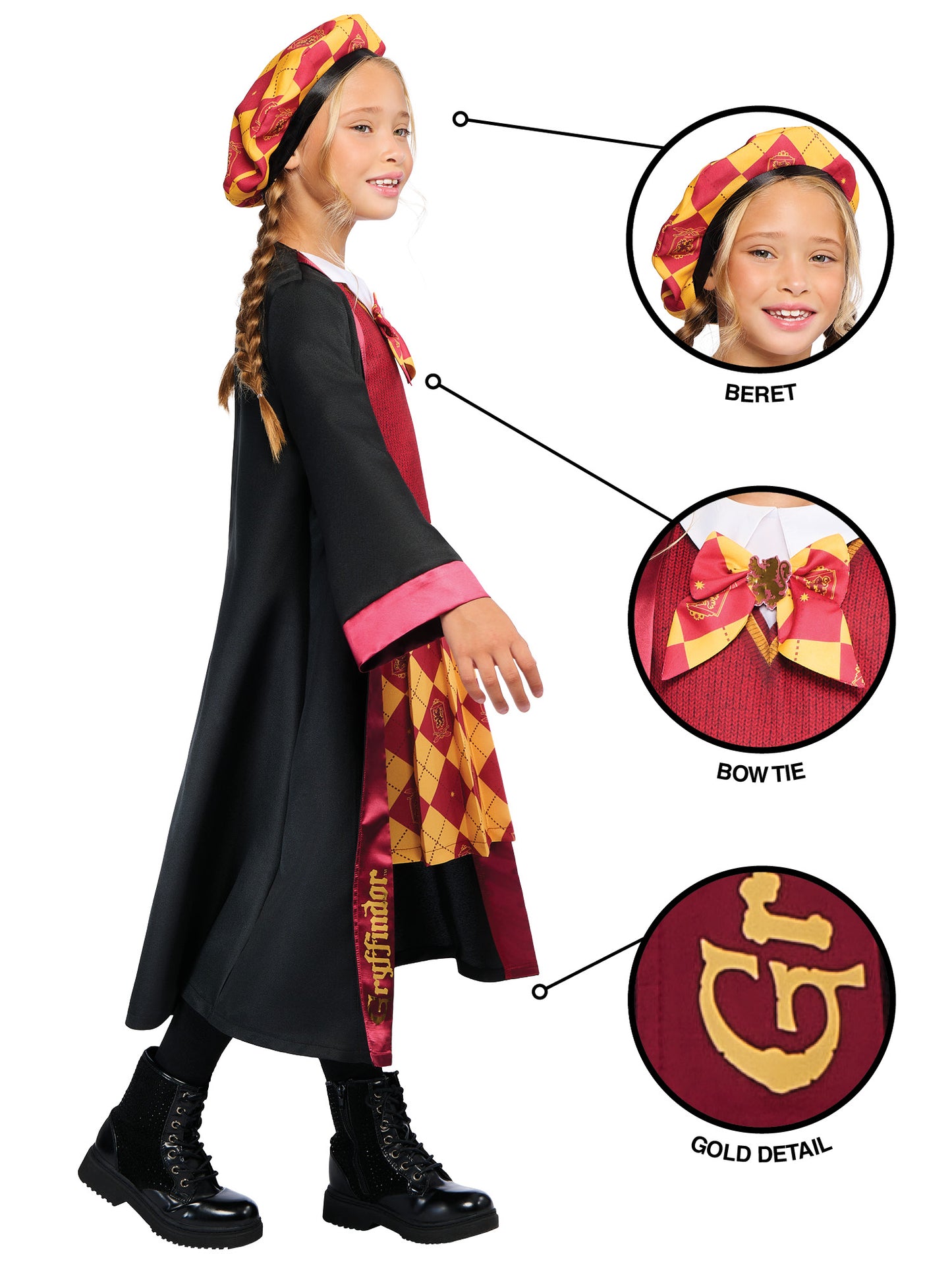 Rubies Gryffindor Deluxe Kinderkostüm Robe – Seitenansicht