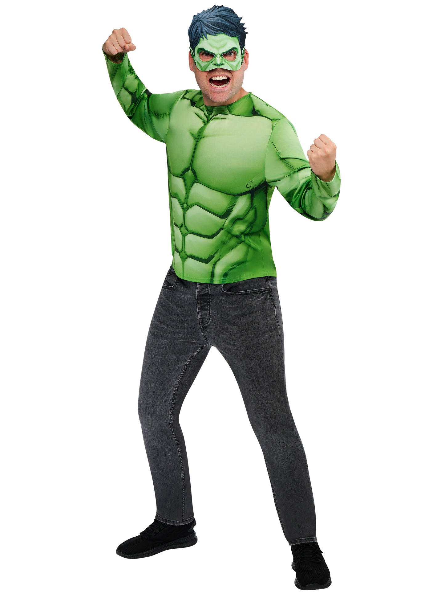 Rubies Hulk Kostüm für Erwachsene mit Oberteil und Halbmaske – Verpackung