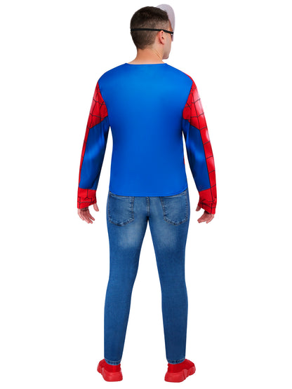 Rubies Spider-Man Kostüm für Erwachsene mit Top und Halbmaske, Grösse M-L – Detailansicht