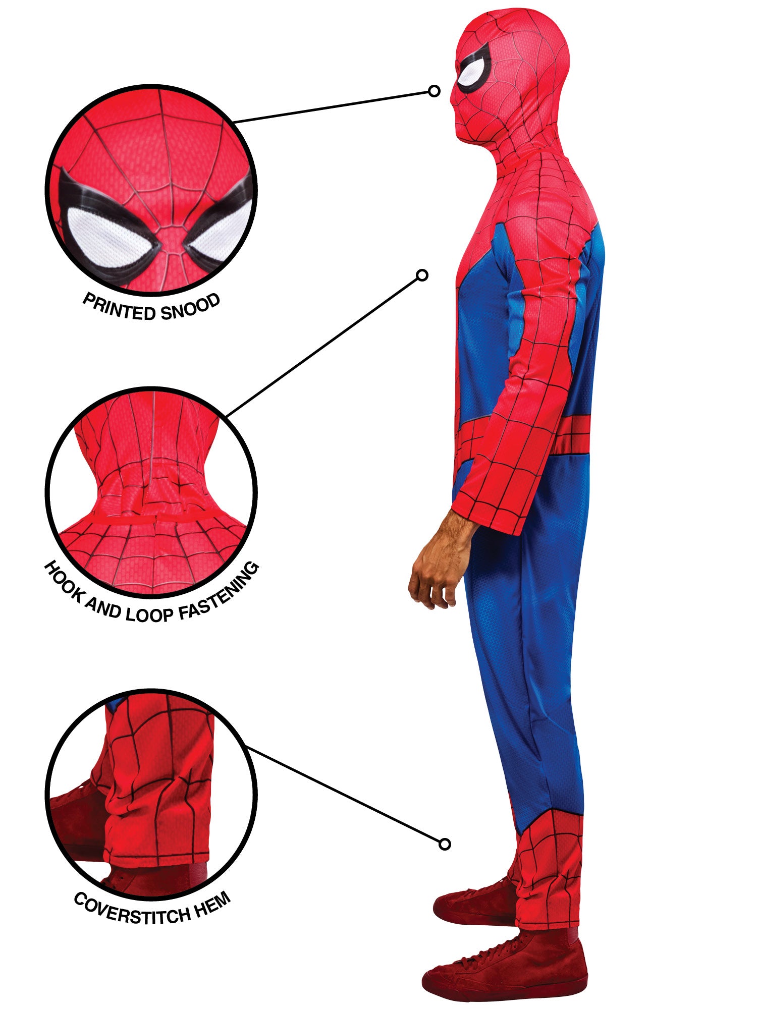 Rubies Spider-Man Kostüm in Grösse XS bis L – Rückansicht