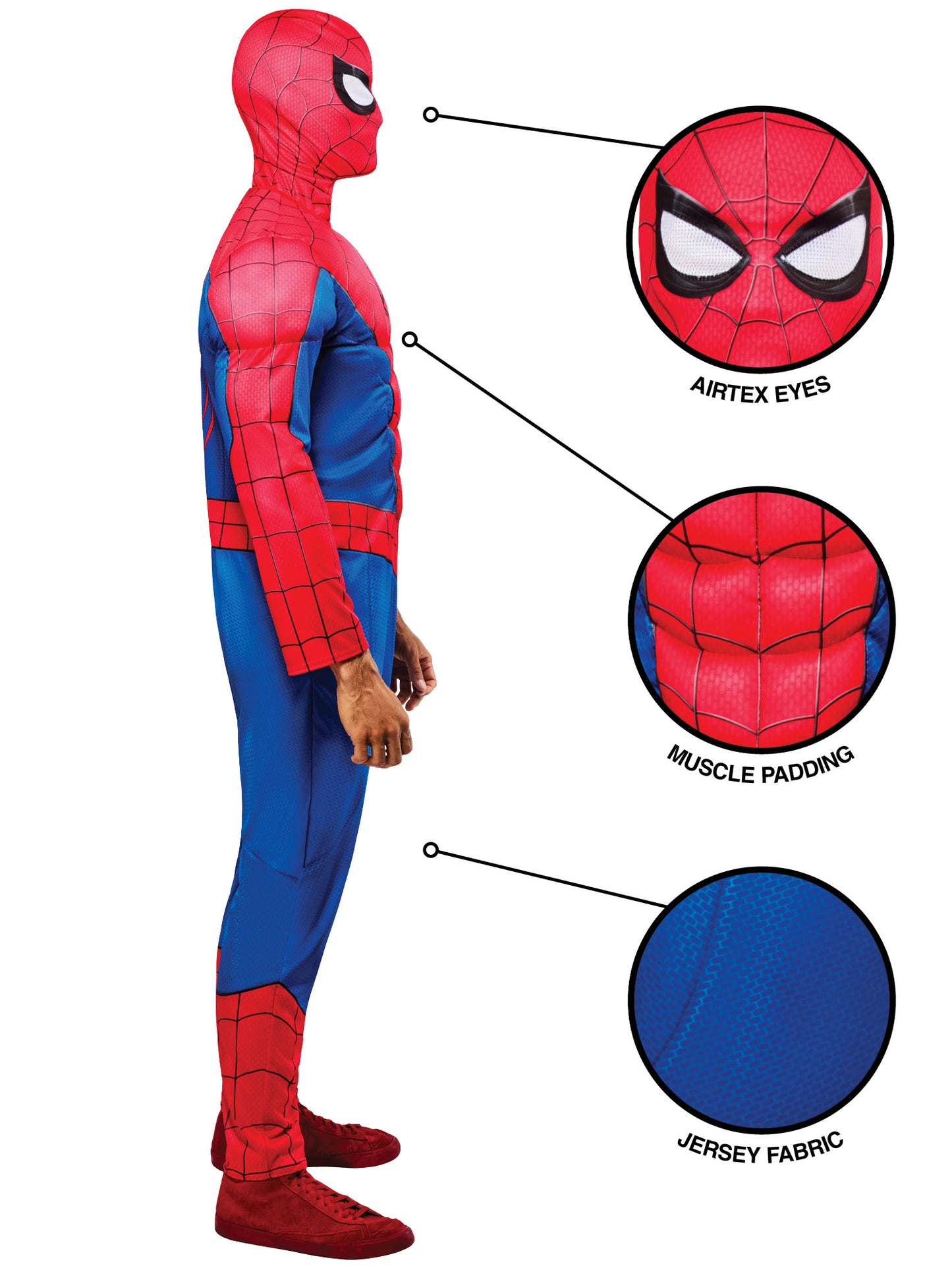 Spider-Man Deluxe Kostüm von Rubies – Seitenansicht