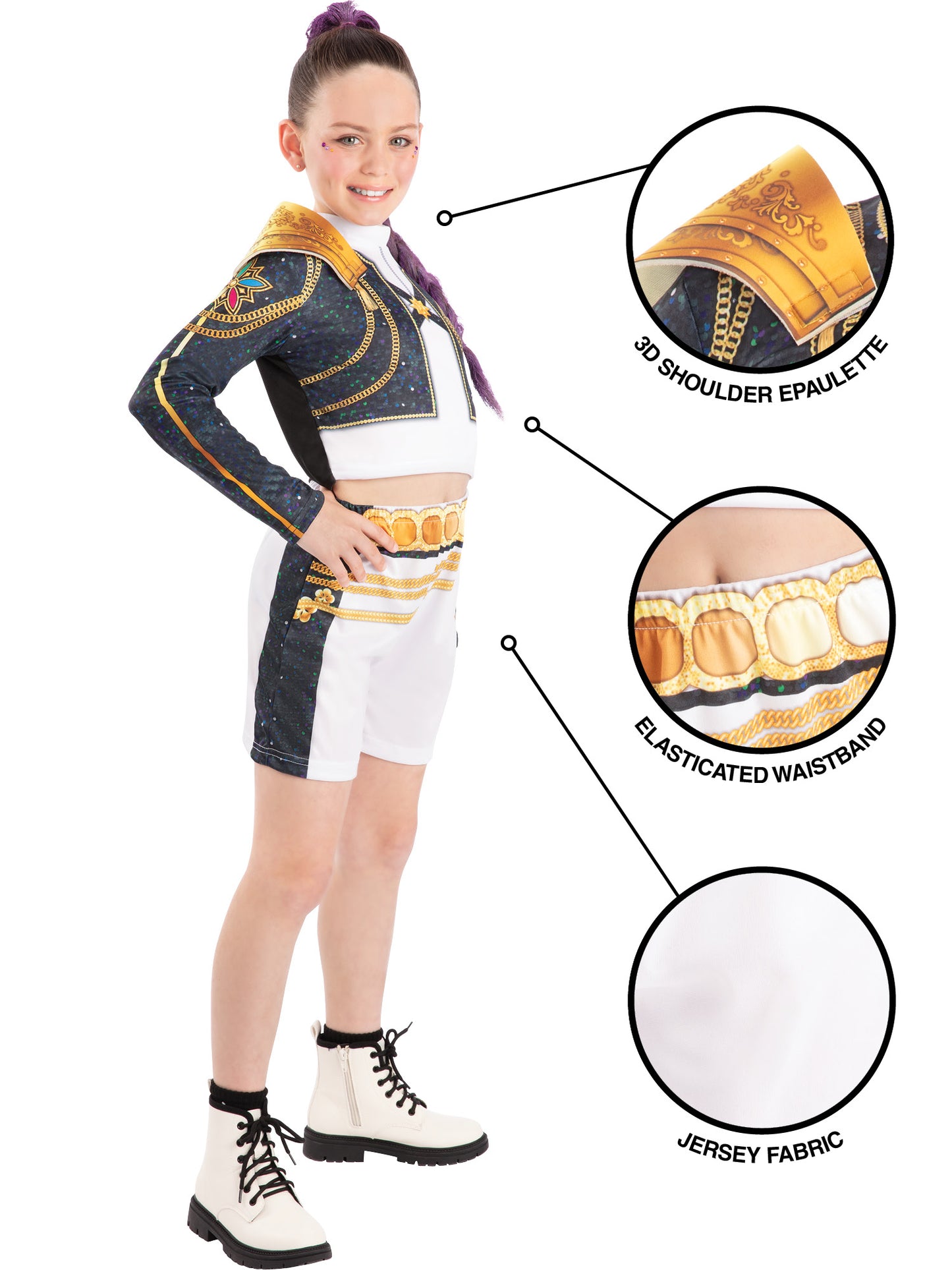 Rubies Rumi Golden Kostüm goldfarbene Verkleidung – Seitenansicht