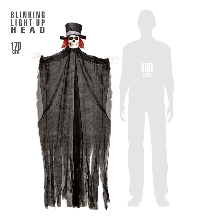Skelettbräutigam mit leuchtendem Kopf, 170 cm Halloween-Dekoration