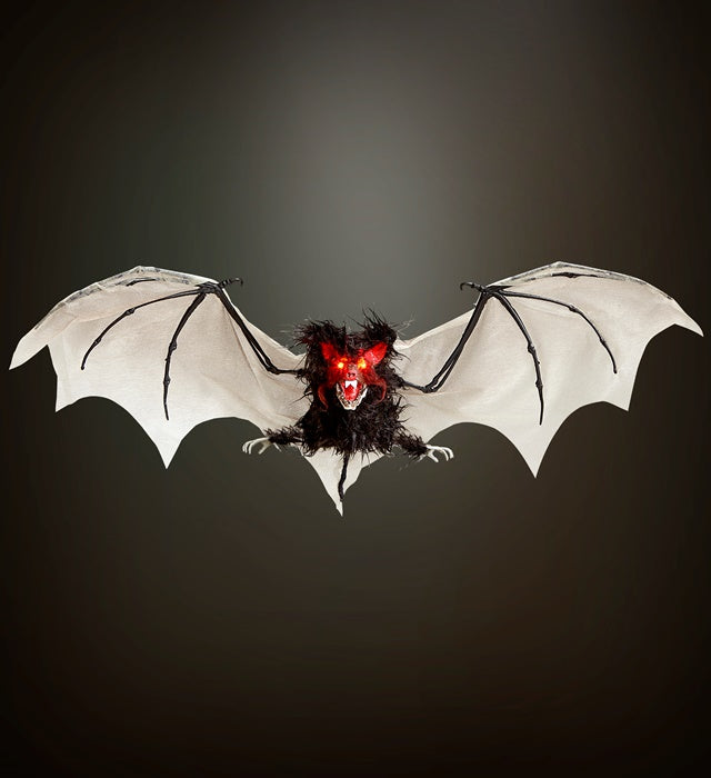 Haarige Fledermaus mit pulsierend blinkenden LED-Augen, 89 cm Spannweite