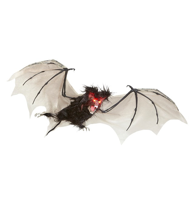 Haarige Fledermaus mit pulsierend blinkenden LED-Augen, 89 cm Spannweite
