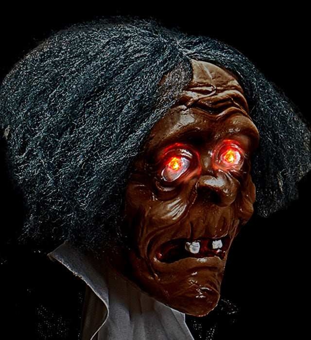 Lebensechter Butler Halloween Dekoration mit roten blinkenden LED-Augen, 120 cm gross