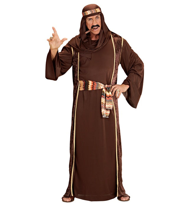 Arabischer Scheich Kostüm mit Robe, langer Weste, Gürtel und Kopftuch