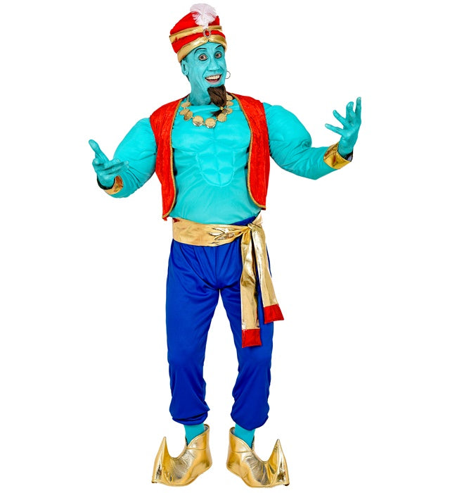 Magischer Genie Kostüm mit Weste, Hose, Turban und Zubehör