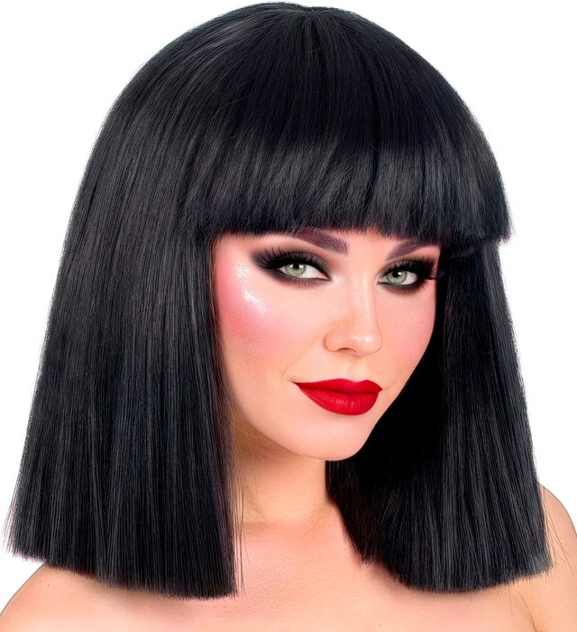 Schwarze Showgirl-Perücke mit voluminösen Locken in Box