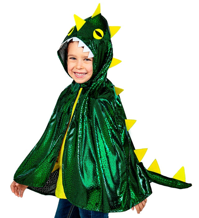 Drachen-Umhang mit Kapuze in kräftigen Farben für Fasnacht und Mottoparty