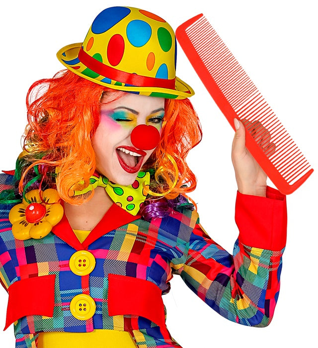 Roter 36 cm Riesenkamm als Fasnacht-Accessoire für Clownskostüme