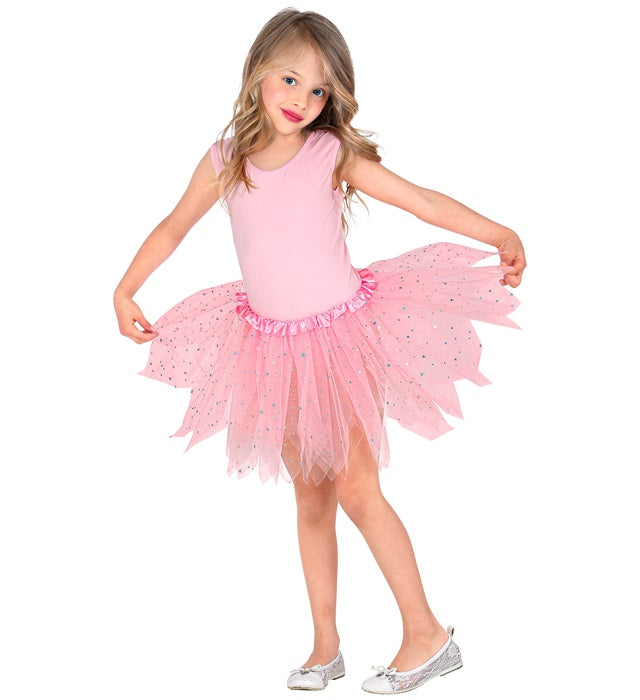 Rosa glitzernder Tutu Rock 30 cm auf weißem Hintergrund