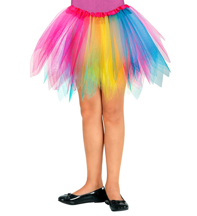 Bunter glitzernder Tutu Rock 30 cm für Fasnachtskostüm