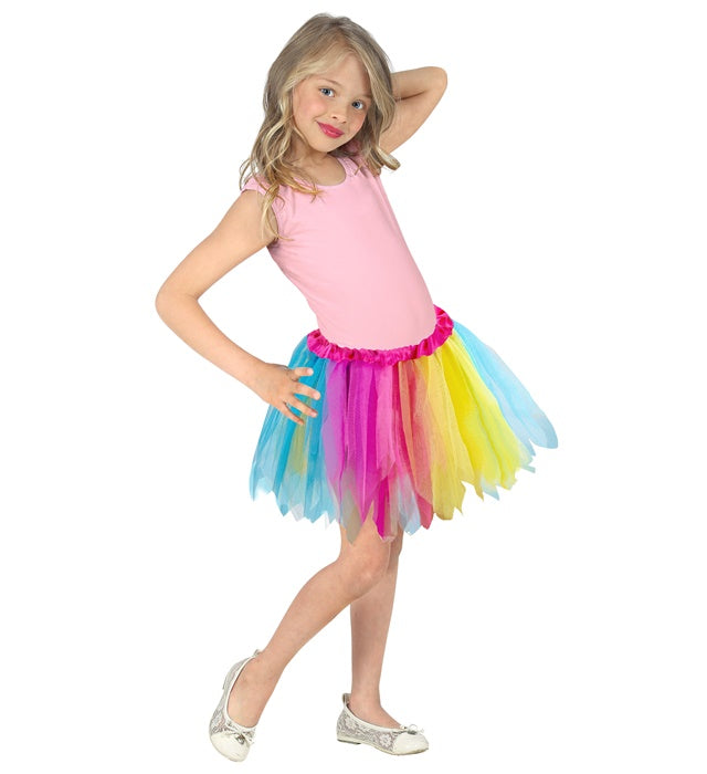 Bunter glitzernder Tutu Rock 30 cm für Fasnachtskostüm