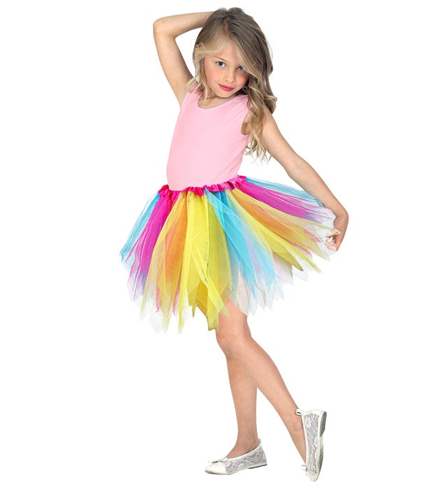 Bunter glitzernder Tutu Rock 30 cm für Fasnachtskostüm