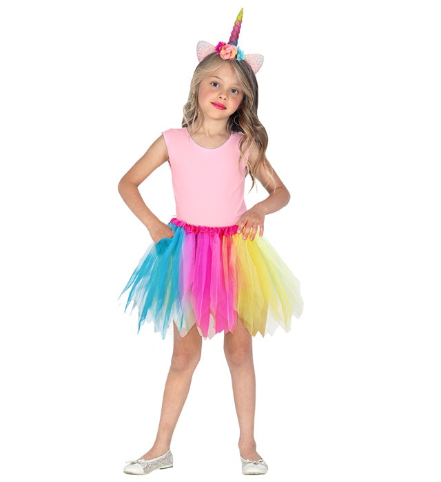 Bunter glitzernder Tutu Rock 30 cm für Fasnachtskostüm