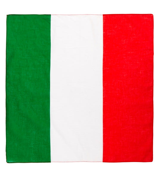 Italien Bandana 55x55 cm mit rot-weiss-grünen Farben aus Baumwolle