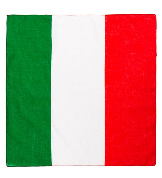 Italien Bandana 55x55 cm mit rot-weiss-grünen Farben aus Baumwolle