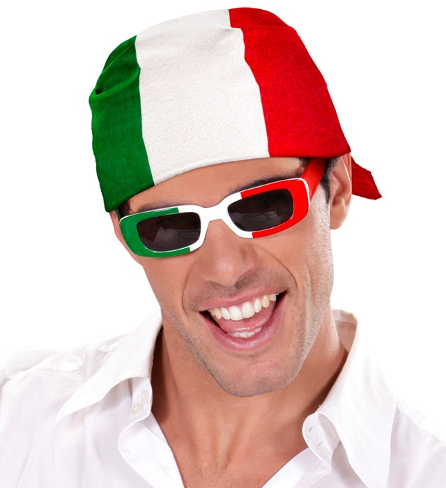 Italien Bandana 55x55 cm mit rot-weiss-grünen Farben aus Baumwolle