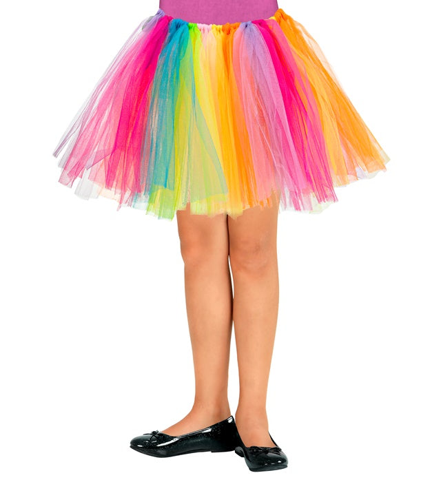 Bunter 30 cm Tutu Rock aus Tüll für Fasnacht und Karneval