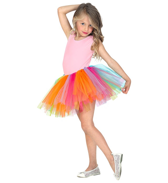 Bunter 30 cm Tutu Rock aus Tüll für Fasnacht und Karneval