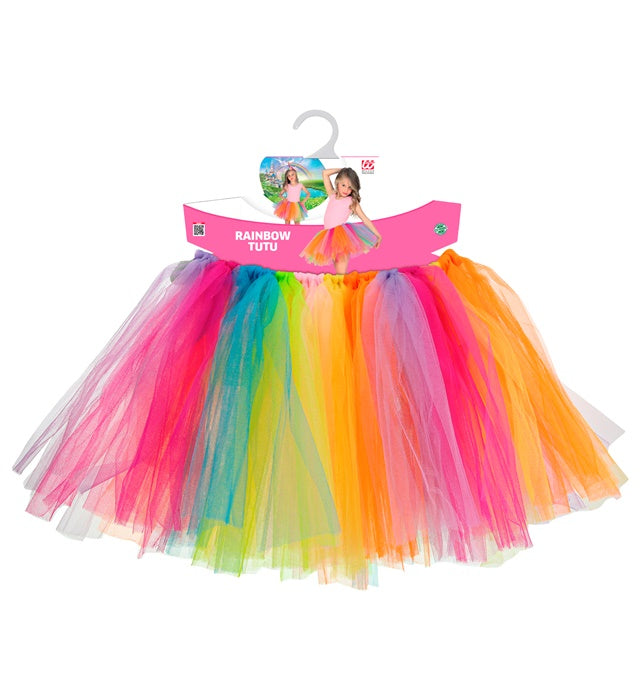 Bunter 30 cm Tutu Rock aus Tüll für Fasnacht und Karneval