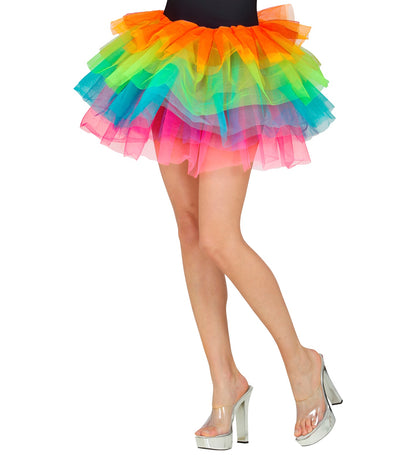 Neon Regenbogen Tutu Petticoat Halblang