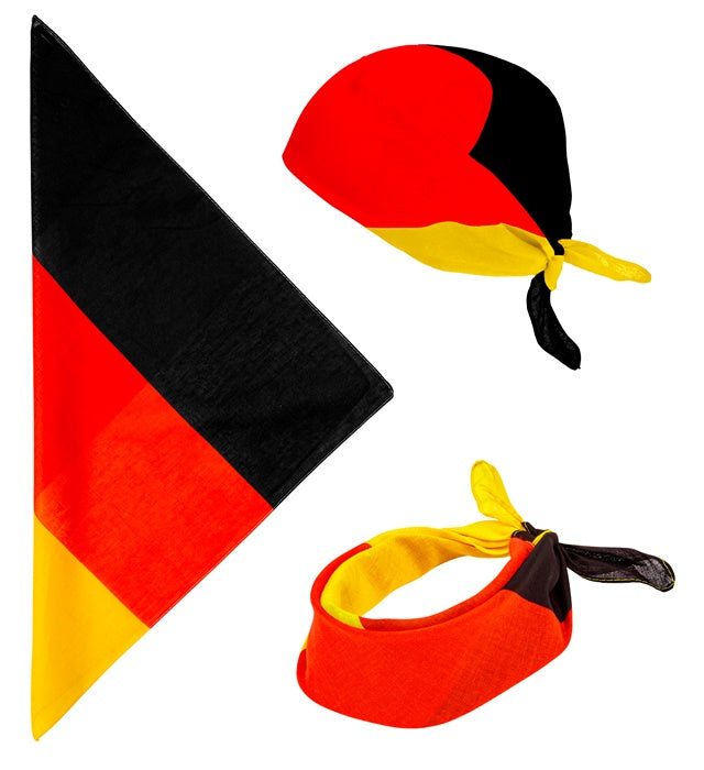 Deutschland Bandana 55x55 cm aus Baumwolle mit Deutschlandfarben