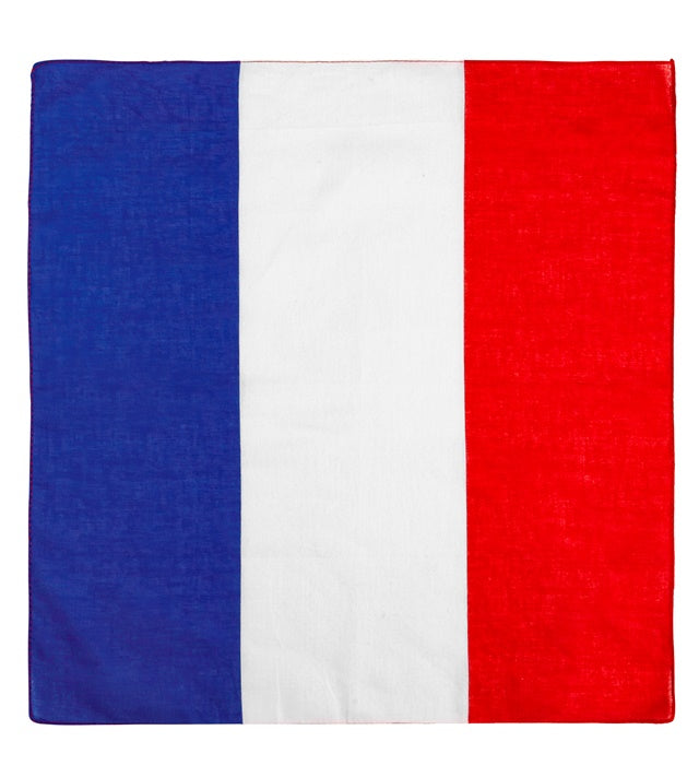 Bandana mit französischer Nationalflagge 55x55 cm aus Baumwolle