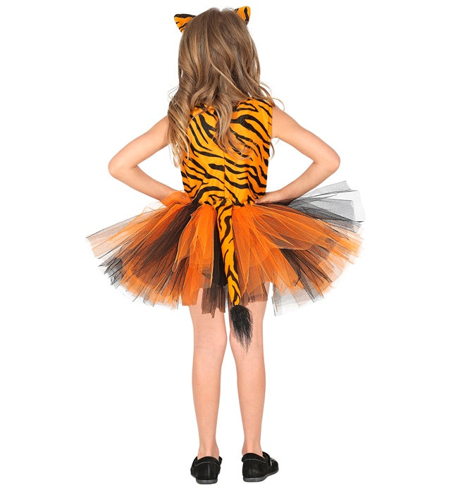 Tiger-Kostüm mit Tutu und Haarreif für Fasnacht und Karneval