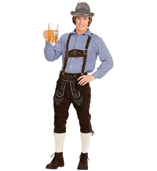 Kariertes blaues Hemd für Fasnacht und Karneval
