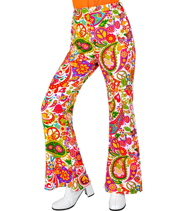 THE 60s FASHION peace & paisley Hose mit buntem Paisley-Muster für Fasnacht