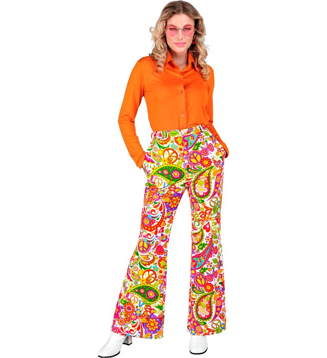 THE 60s FASHION peace & paisley Hose mit buntem Paisley-Muster für Fasnacht