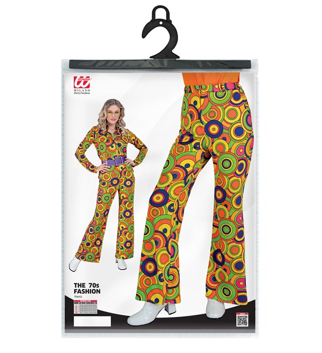 THE 70s GROOVY STYLE Hose mit gelben Kreisen im Retro-Design