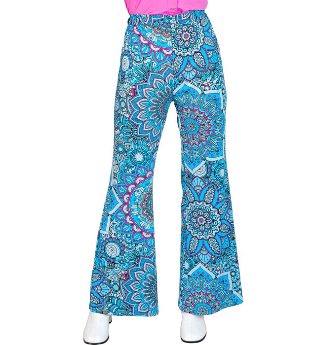 Blaue Mandala-Hose THE 60s FASHION im 60er-Jahre Stil für Fasnacht