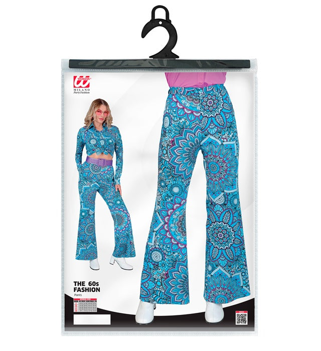 Blaue Mandala-Hose THE 60s FASHION im 60er-Jahre Stil für Fasnacht