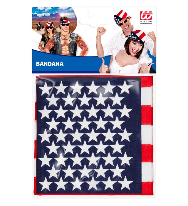 USA Bandana 55x55 cm aus Baumwolle mit Sternen und Streifen