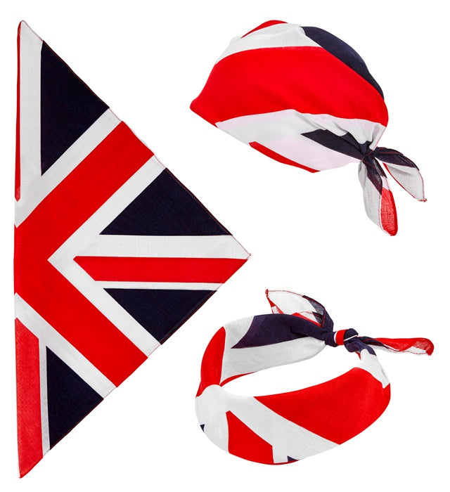 Bandana mit Grossbritannien-Flagge 55x55 cm aus Baumwolle