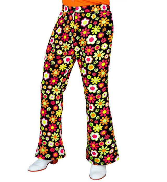 THE 60s FASHION bunte Blumen-Hose im Retro-Stil für Fasnacht und Karneval