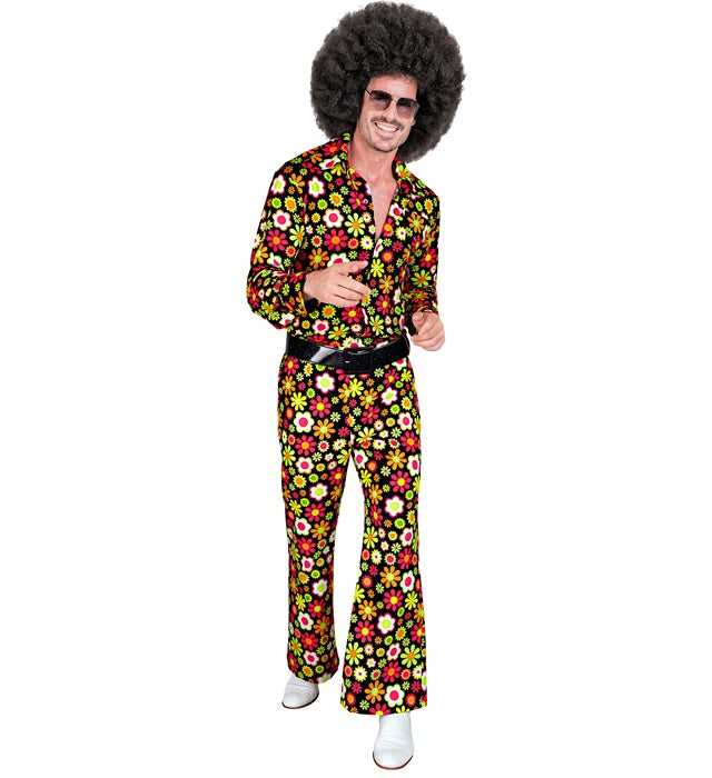 THE 60s FASHION bunte Blumen-Hose im Retro-Stil für Fasnacht und Karneval