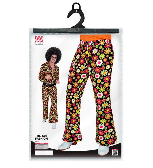 THE 60s FASHION bunte Blumen-Hose im Retro-Stil für Fasnacht und Karneval