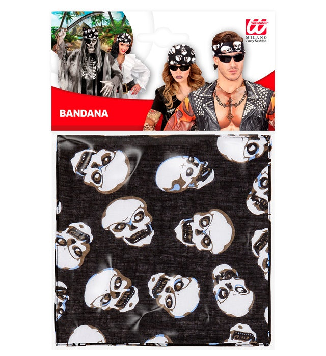 Skulls Bandana 55x55 cm mit Totenkopf-Motiv aus 100% Baumwolle