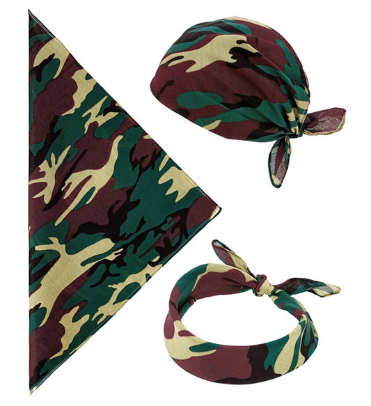 Camouflage Bandana 55x55 cm aus Baumwolle in Tarnfarben
