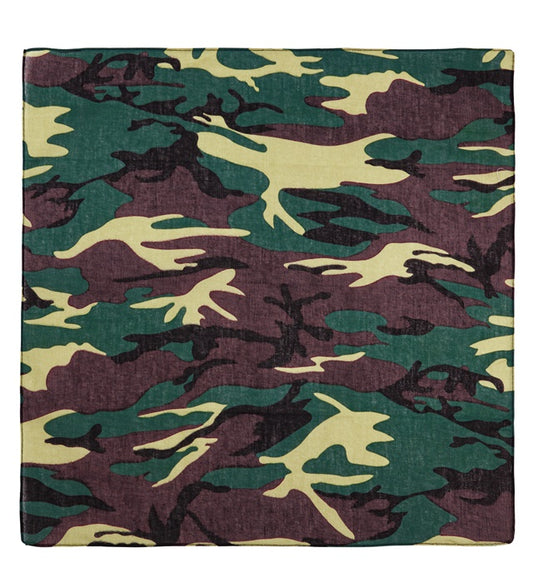 Camouflage Bandana 55x55 cm aus Baumwolle in Tarnfarben