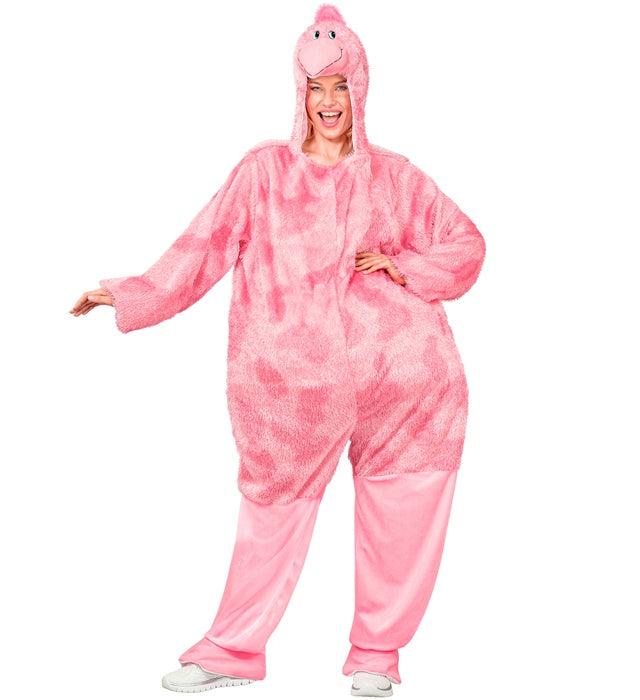Flamingo-Overall mit Kapuze, buntes Kostüm für Fasnacht und Karneval