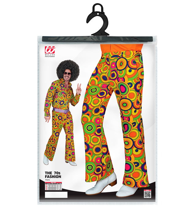 THE 70s GROOVY STYLE Hose mit gelben Kreisen im 70er-Jahre Retro-Stil