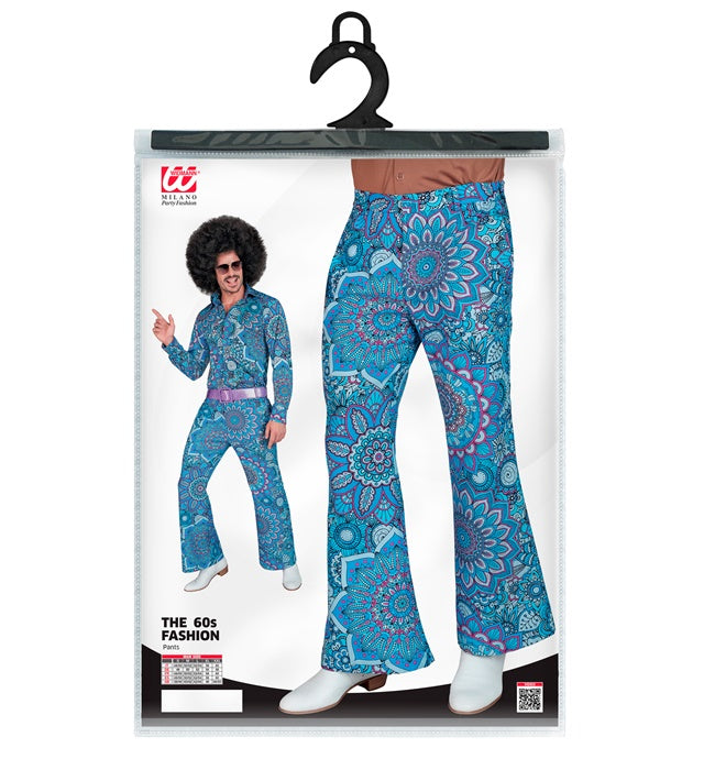 Blaue Mandala-Hose im 60er Jahre Stil für Fasnacht und Karneval
