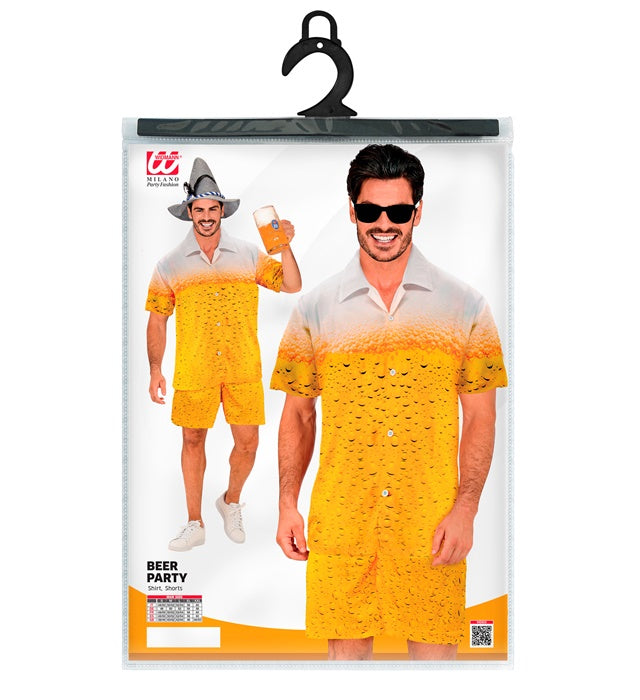 Beer Party Fashion Kostüm bestehend aus Hemd und Shorts für Fasnacht