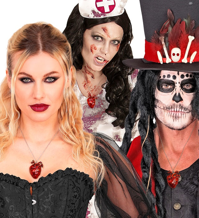 Herz-Kette als Schmuck für Fasnacht und Halloween