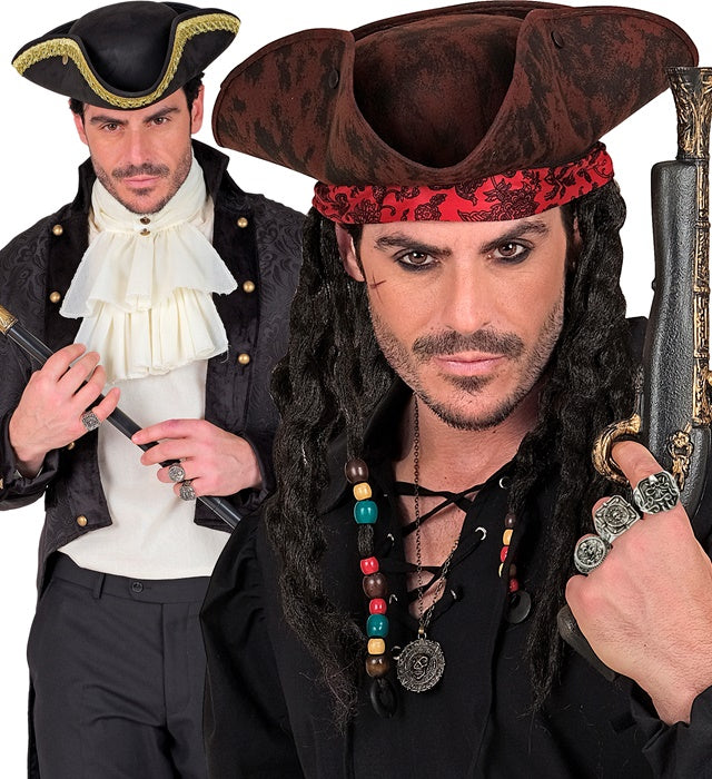 Drei verschiedene Piratenringe auf Karte – Fasnacht Accessoires